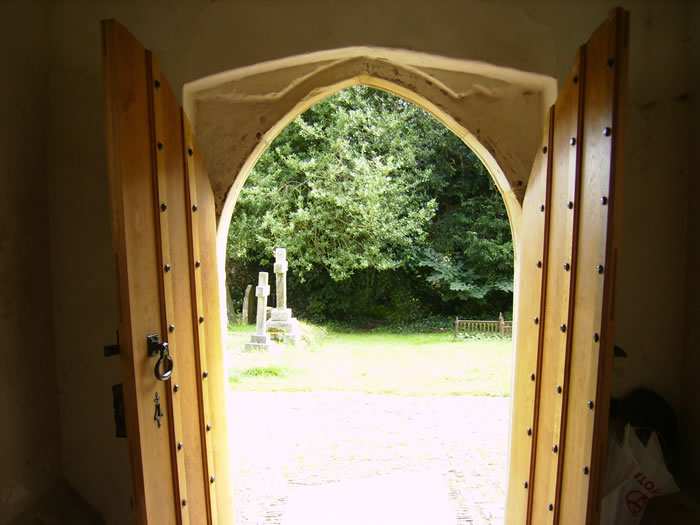 Inside view of Cowden church entrance